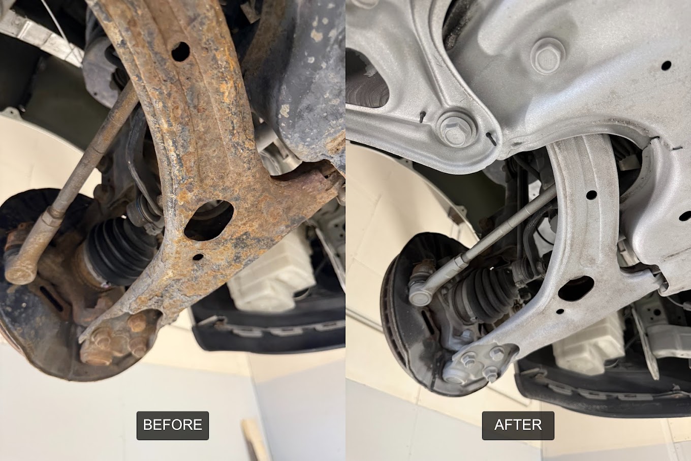 Szemcseszórás előtt és után