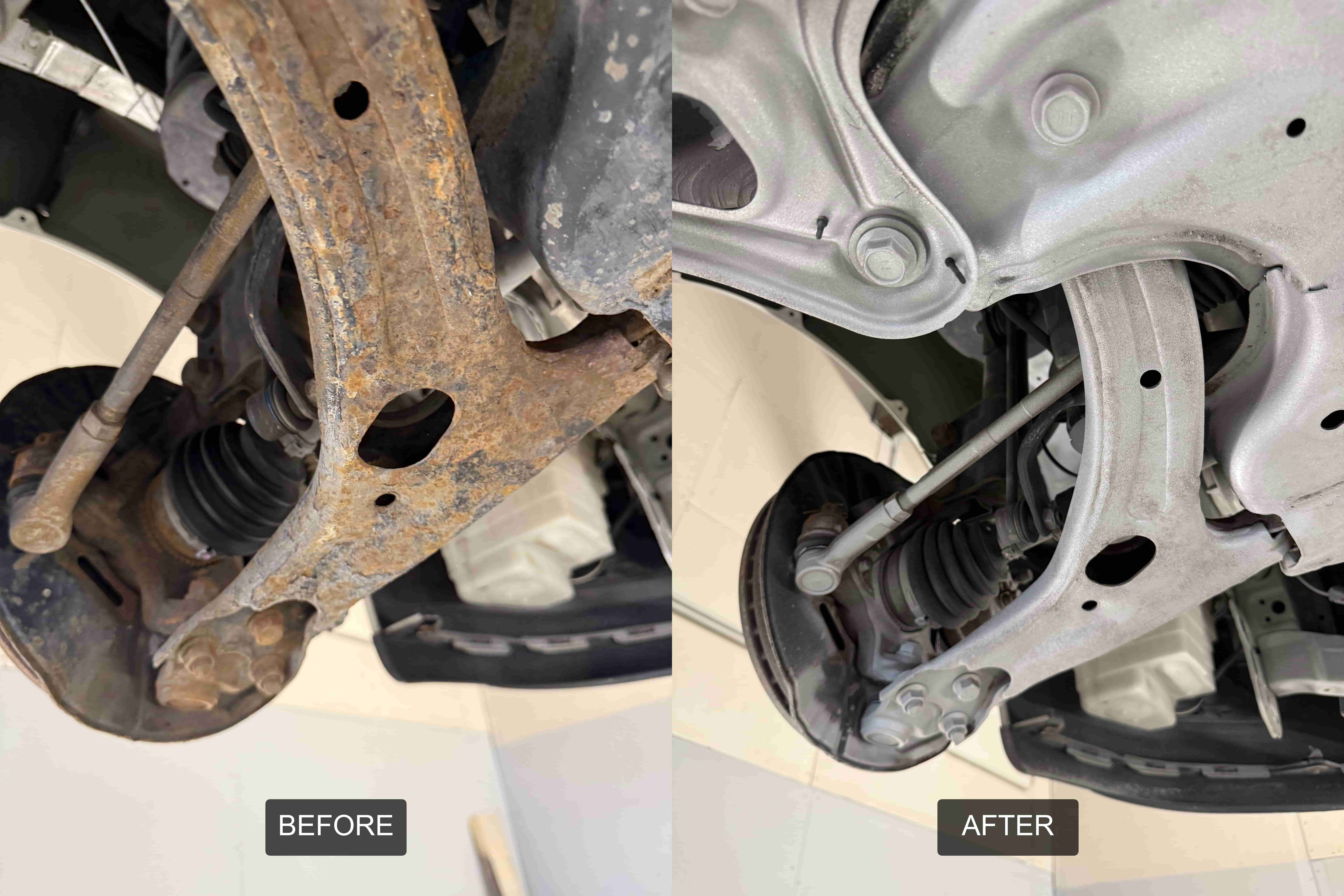 Szemcseszórás előtt és után